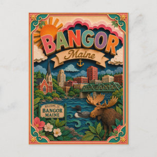 PopCut Staten Bangor Maine Papieren Kunst Briefkaart