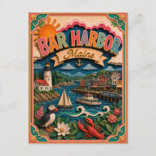 PopCut Staten Bar Harbor Maine Papieren Kunst Briefkaart