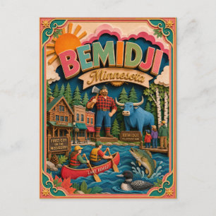 PopCut Staten Bemidji Minnesota Papieren Kunst Briefkaart