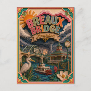PopCut Staten Breaux Bridge Louisiana Papieren Kun Briefkaart