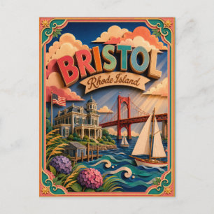 PopCut Staten Bristol Rhode Island Papieren Kunst Briefkaart