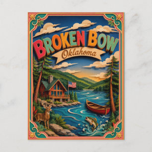 PopCut Staten Broken Bow Oklahoma Papieren Kunst Briefkaart