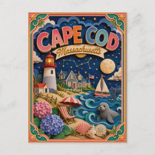 PopCut Staten Cape Cod Massachusetts Papieren Kuns Briefkaart