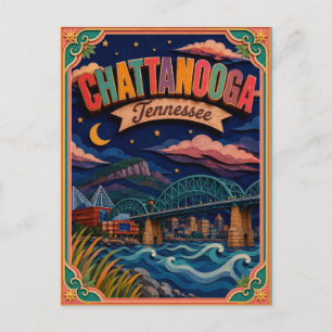 PopCut Staten Chattanooga Tennessee Papieren Kunst Briefkaart