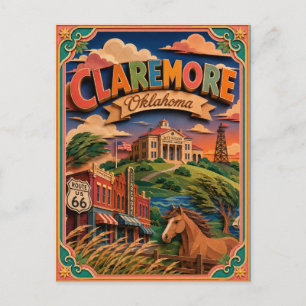 PopCut Staten Claremore Oklahoma Papieren Kunst Briefkaart