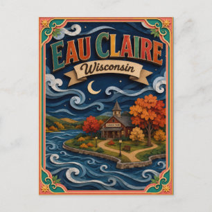 PopCut Staten Eau Claire Wisconsin Papier Kunst Briefkaart