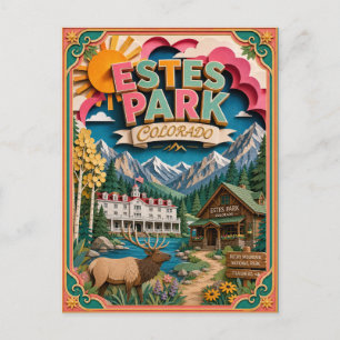 PopCut Staten Estes Park Colorado Papieren Kunst Briefkaart