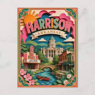 PopCut Staten Harrison Arkansas Papier Kunst Briefkaart