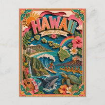 PopCut Staten Hawaï Kleurrijke 3D Papierkunst