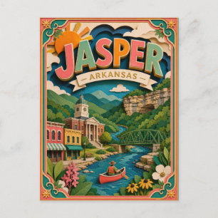 PopCut Staten Jasper Arkansas Papieren Kunst Briefkaart