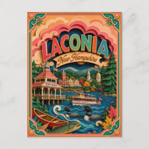 PopCut Staten Laconia New Hampshire Papieren Kunst Briefkaart