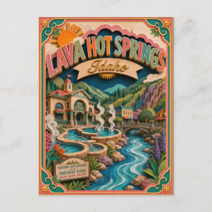 PopCut Staten Lava Hot Springs Idaho Papieren Kuns Briefkaart