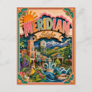 PopCut Staten Meridian Idaho Papier Kunst Briefkaart