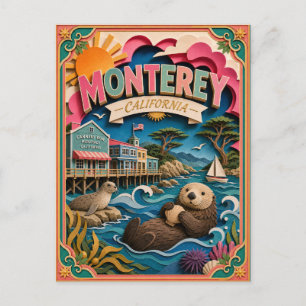 PopCut Staten Monterey Californië Papier Kunst Briefkaart