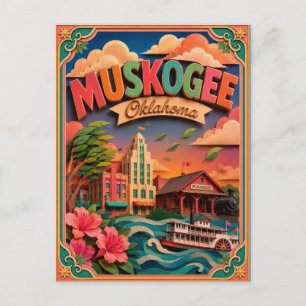PopCut Staten Muskogee Oklahoma Papier Kunst Briefkaart