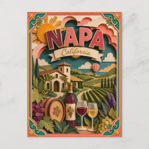 PopCut Staten Napa Californië Papier Kunst Briefkaart