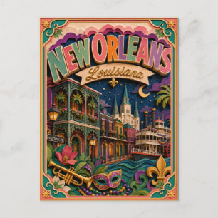 PopCut Staten New Orleans Louisiana Papieren Kunst Briefkaart