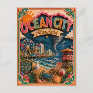 PopCut Staten Ocean City Maryland Papieren Kunst Briefkaart