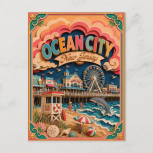 PopCut Staten Ocean City New Jersey Papieren Kunst Briefkaart