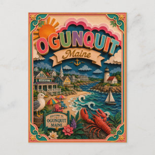 PopCut Staten Ogunquit Maine Papieren Kunst Briefkaart