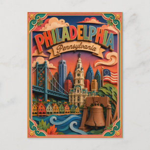 PopCut Staten Philadelphia Pennsylvania Papier Kun Briefkaart