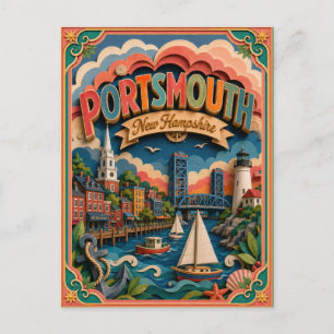 PopCut Staten Portsmouth New Hampshire Papier Kuns Briefkaart