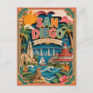 PopCut Staten San Diego Californië Papier Kunst Briefkaart