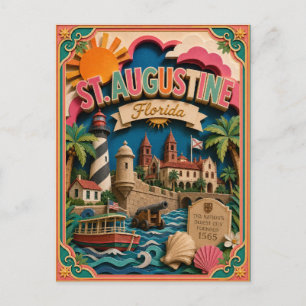 PopCut Staten St. Augustine Florida Papierkunst Briefkaart