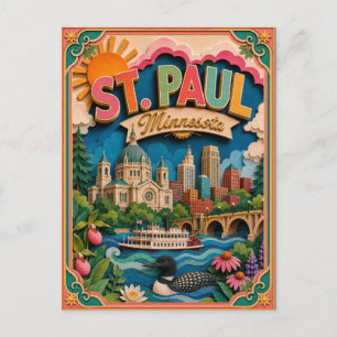 PopCut Staten St. Paul Minnesota Papieren Kunst Briefkaart