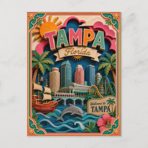 PopCut Staten Tampa Florida Papier Kunst Briefkaart