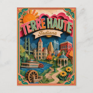 PopCut Staten Terre Haute Indiana Papieren Kunst Briefkaart