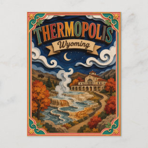 PopCut Staten Thermopolis Wyoming Papier Kunst Briefkaart