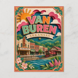 PopCut Staten Van Buren Arkansas Papier Kunst Briefkaart
