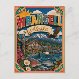 PopCut Staten Wrangell Alaska Papier Kunst Briefkaart