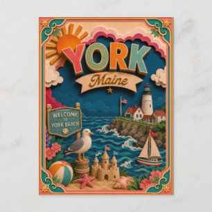 PopCut Staten York Maine Papieren Kunst Briefkaart