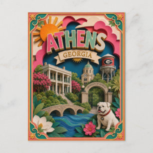 PopCut States Athens Georgia Papieren Kunst Briefkaart