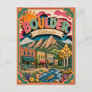 PopCut States Boulder Colorado Papieren Kunst Briefkaart