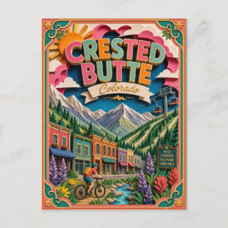 PopCut States Crested Butte Colorado Papieren Kuns Briefkaart
