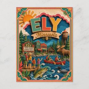 PopCut States Ely Minnesota Papieren Kunst Briefkaart