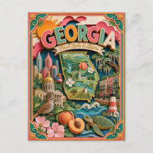 PopCut States Georgia Kleurrijke 3D-papierkunst