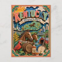 PopCut States Kentucky Kleurrijke 3D Paper Art