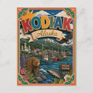 PopCut States Kodiak Alaska Papieren Kunst Briefkaart