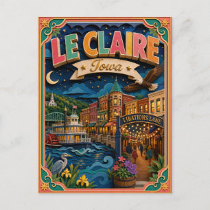 PopCut States Le Claire Iowa Papieren Kunst Briefkaart