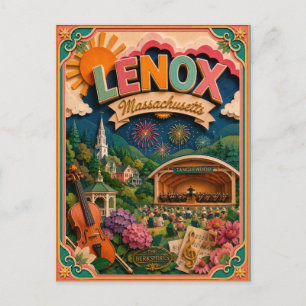PopCut States Lenox Massachusetts Papieren Kunst Briefkaart