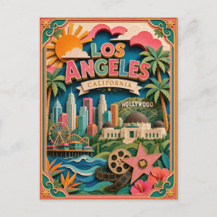 PopCut States Los Angeles Californië Papier Kunst Briefkaart