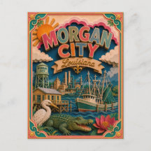 PopCut States Morgan City Louisiana Papier Kunst