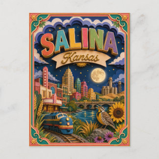 PopCut States Salina Kansas Papieren Kunst Briefkaart