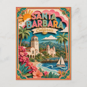 PopCut States Santa Barbara Californië Papier Kuns Briefkaart