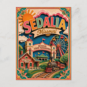 PopCut States Sedalia Missouri Papieren Kunst Briefkaart