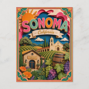 PopCut States Sonoma Californië Papier Kunst Briefkaart